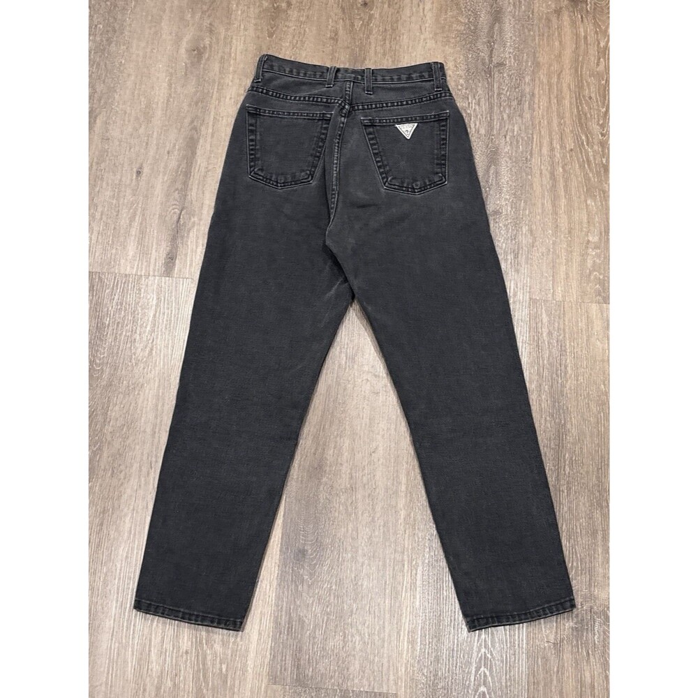 Vintage 90s Guess Black Wash High Rise Tapered Mom Jeans 26